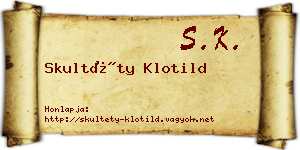 Skultéty Klotild névjegykártya